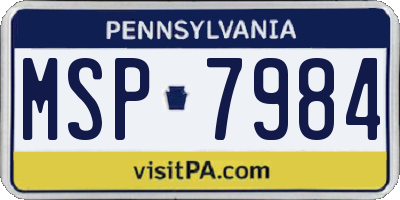 PA license plate MSP7984