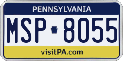 PA license plate MSP8055