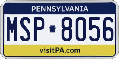 PA license plate MSP8056