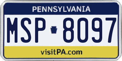 PA license plate MSP8097