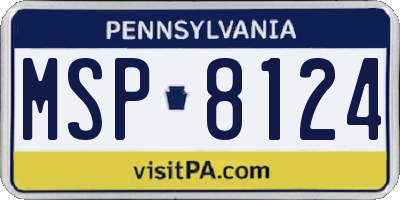 PA license plate MSP8124