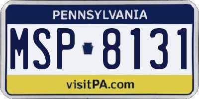 PA license plate MSP8131