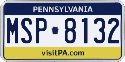 PA license plate MSP8132
