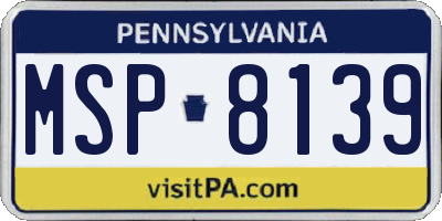 PA license plate MSP8139