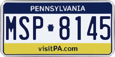 PA license plate MSP8145