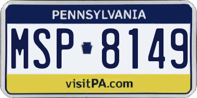 PA license plate MSP8149