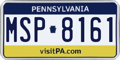 PA license plate MSP8161