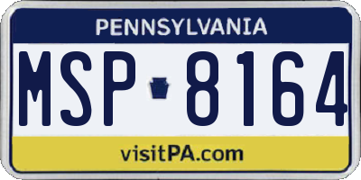 PA license plate MSP8164