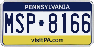 PA license plate MSP8166