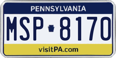 PA license plate MSP8170