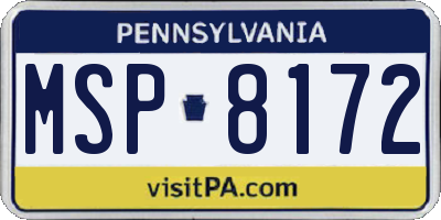 PA license plate MSP8172