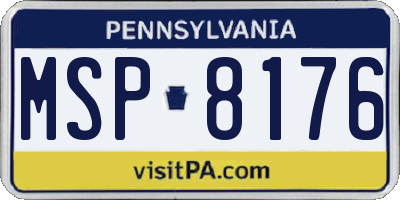 PA license plate MSP8176
