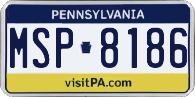 PA license plate MSP8186
