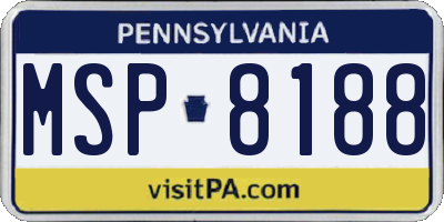 PA license plate MSP8188