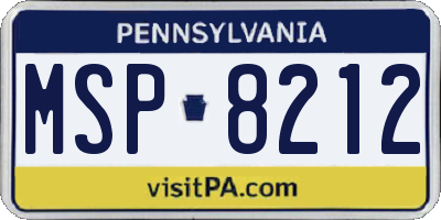 PA license plate MSP8212