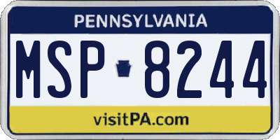 PA license plate MSP8244