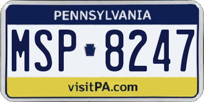 PA license plate MSP8247