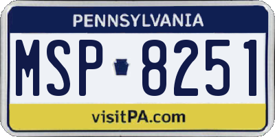 PA license plate MSP8251