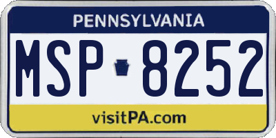 PA license plate MSP8252