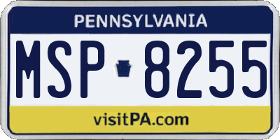PA license plate MSP8255