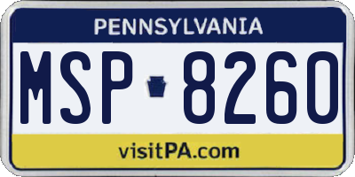 PA license plate MSP8260