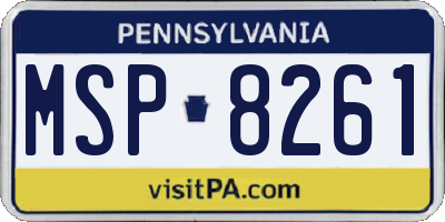 PA license plate MSP8261