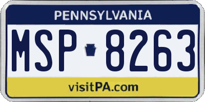 PA license plate MSP8263
