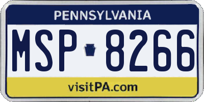 PA license plate MSP8266