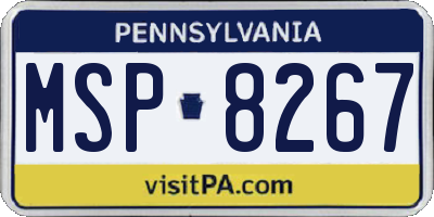 PA license plate MSP8267