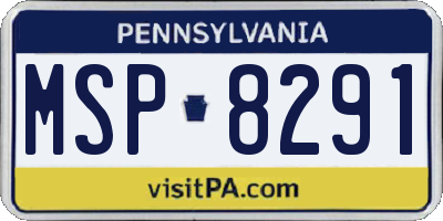 PA license plate MSP8291