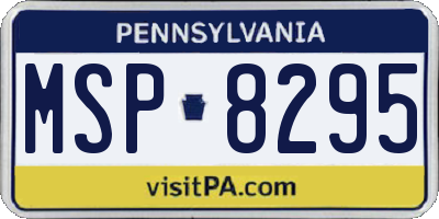 PA license plate MSP8295