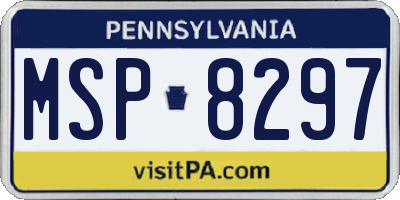 PA license plate MSP8297
