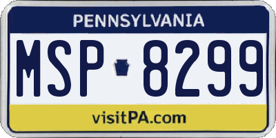 PA license plate MSP8299