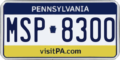 PA license plate MSP8300