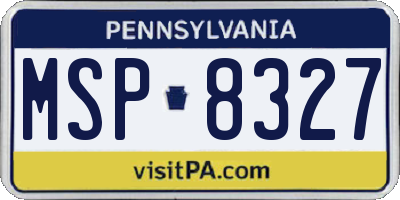 PA license plate MSP8327