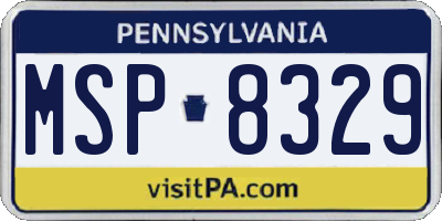 PA license plate MSP8329