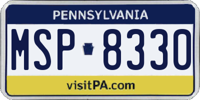 PA license plate MSP8330