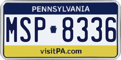 PA license plate MSP8336