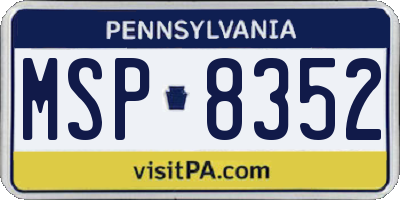 PA license plate MSP8352