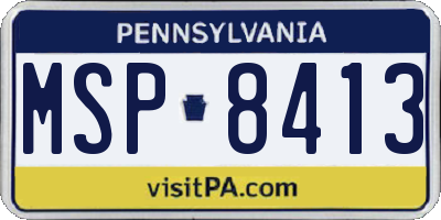 PA license plate MSP8413