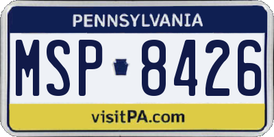 PA license plate MSP8426