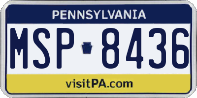 PA license plate MSP8436