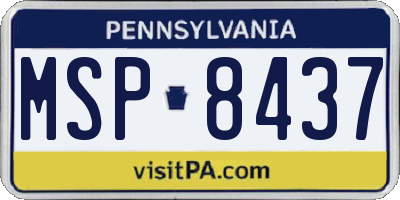PA license plate MSP8437