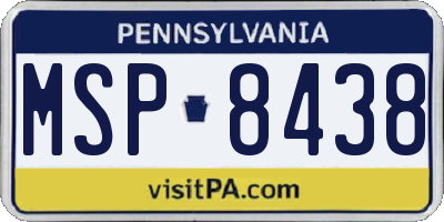PA license plate MSP8438