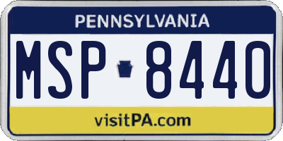 PA license plate MSP8440
