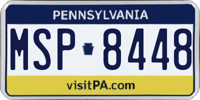 PA license plate MSP8448