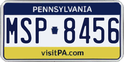 PA license plate MSP8456