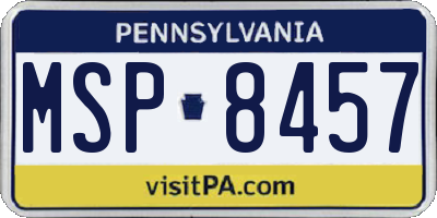 PA license plate MSP8457