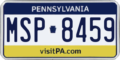 PA license plate MSP8459