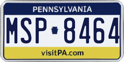 PA license plate MSP8464